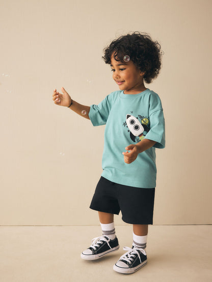 Black Jersey Shorts (3mths-7yrs) image 2