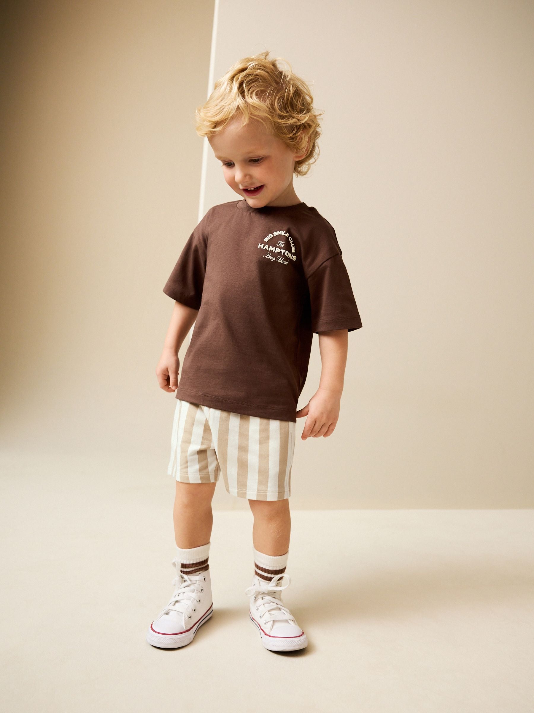 Dsiney Kidz - Cement/Ecru Stripe Jersey Shorts (3mths-7yrs) image 2