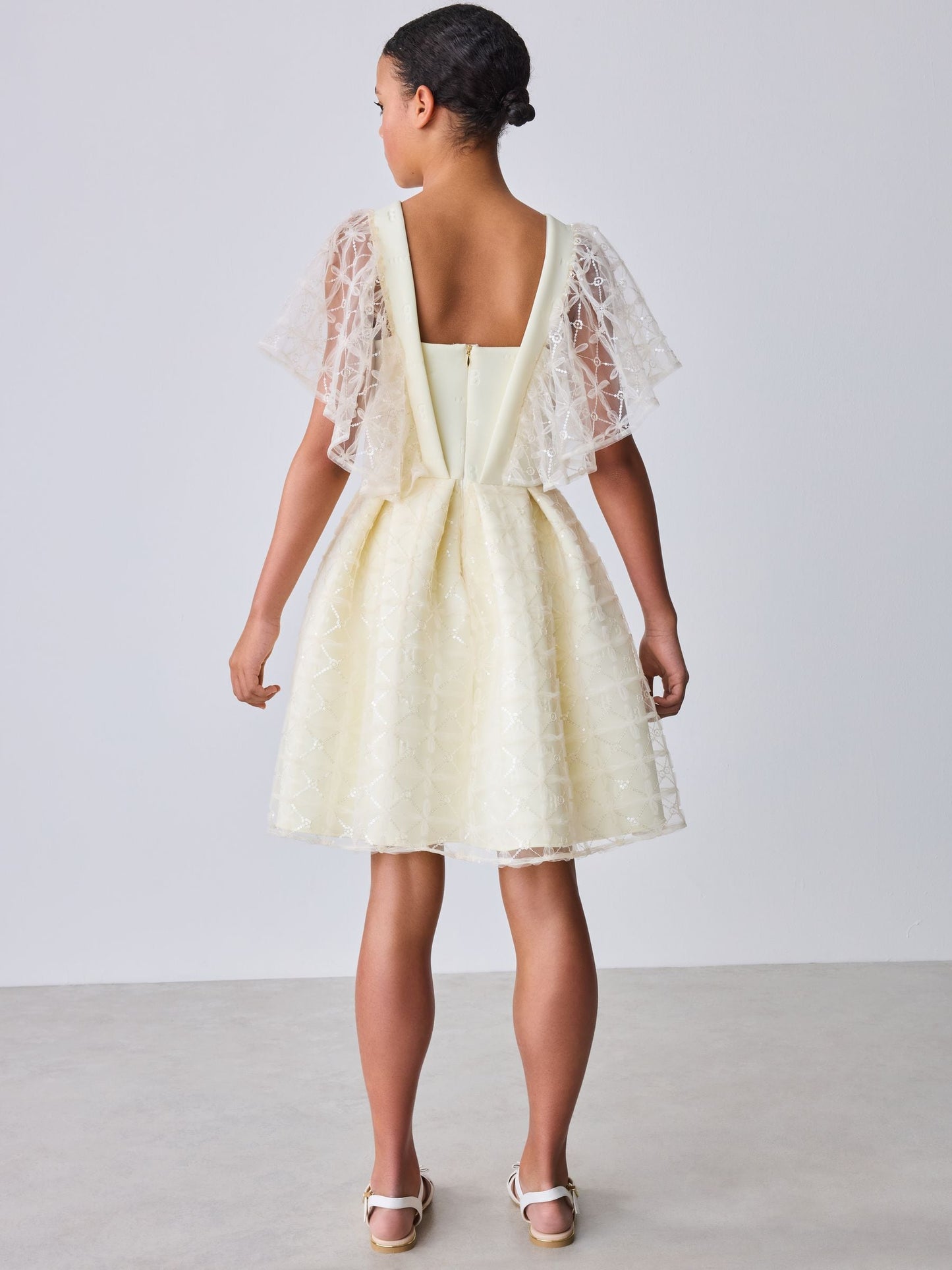 Baker by Ted Baker Mesh Overlay Angel Sleeve Scuba Dress image 8