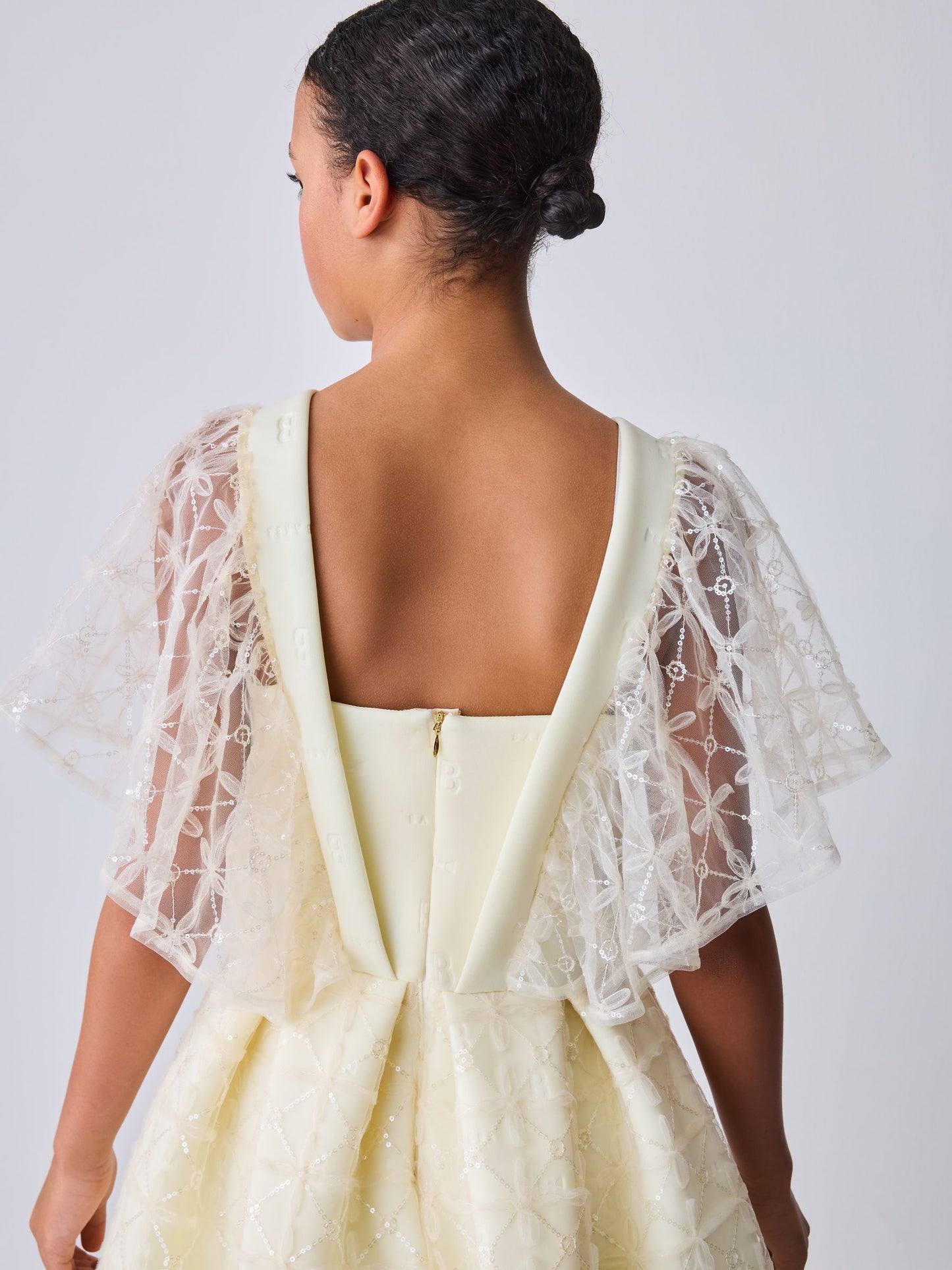 Baker by Ted Baker Mesh Overlay Angel Sleeve Scuba Dress image 9