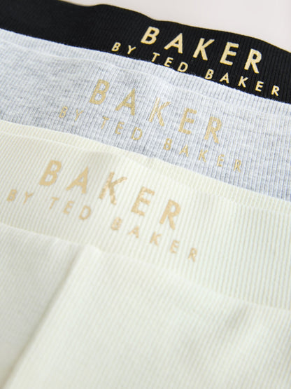 Baker by Ted Baker Black/Lime Ribbed Cycling Shorts 3 Pack image 7
