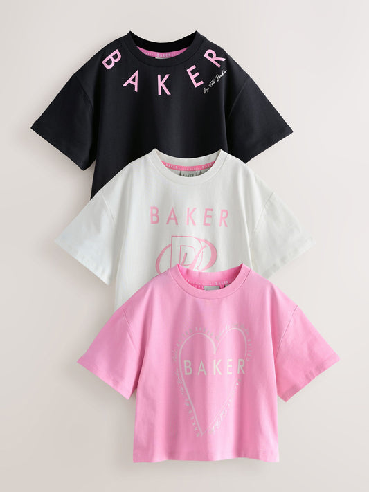 Baker by Ted Baker Boxy Fit Graphic T-Shirts 3 Pack image 1