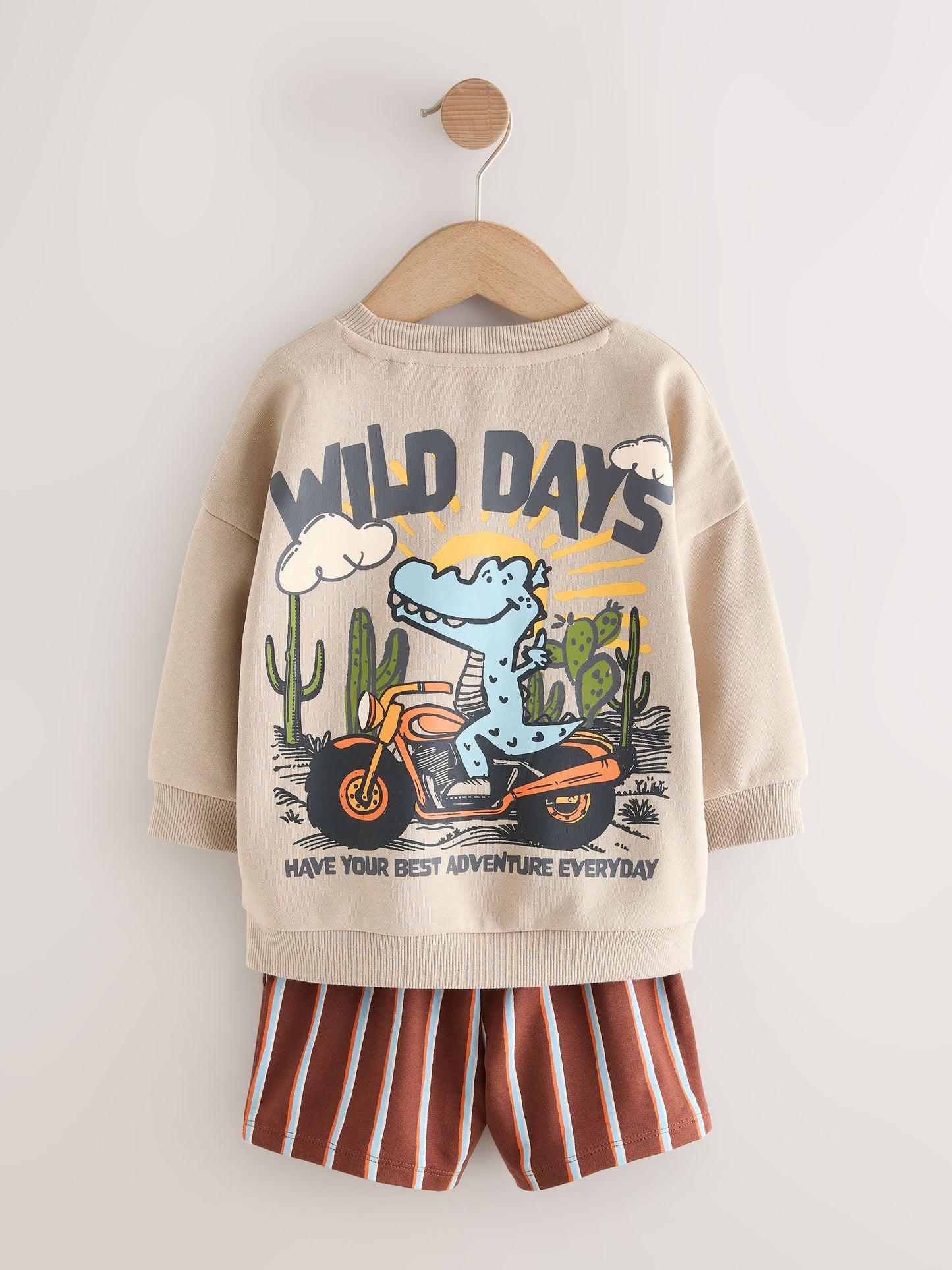Ecru Wild Days Crew Neck Sweatshirt and Shorts Set (3mths-7yrs) (3mths-7yrs) image 7