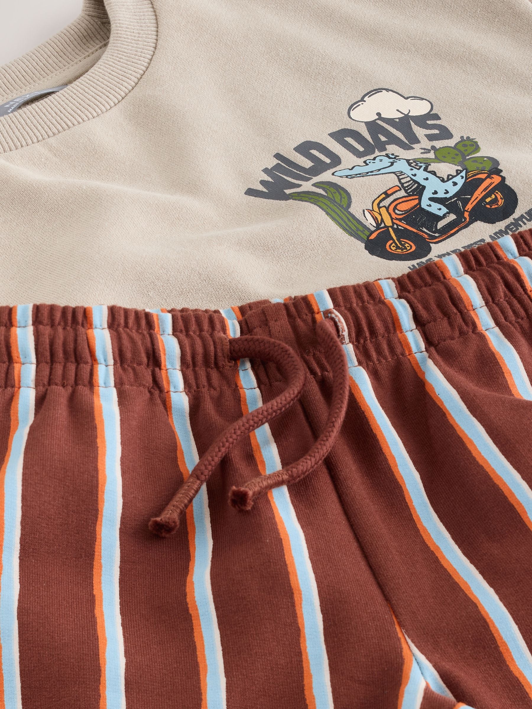 Ecru Wild Days Crew Neck Sweatshirt and Shorts Set (3mths-7yrs) (3mths-7yrs) image 8