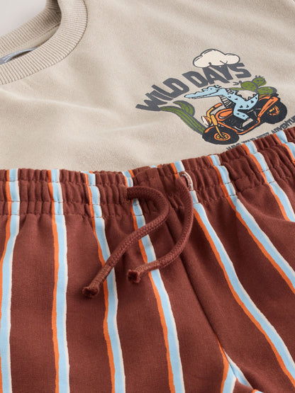 Ecru Wild Days Crew Neck Sweatshirt and Shorts Set (3mths-7yrs) (3mths-7yrs) image 8