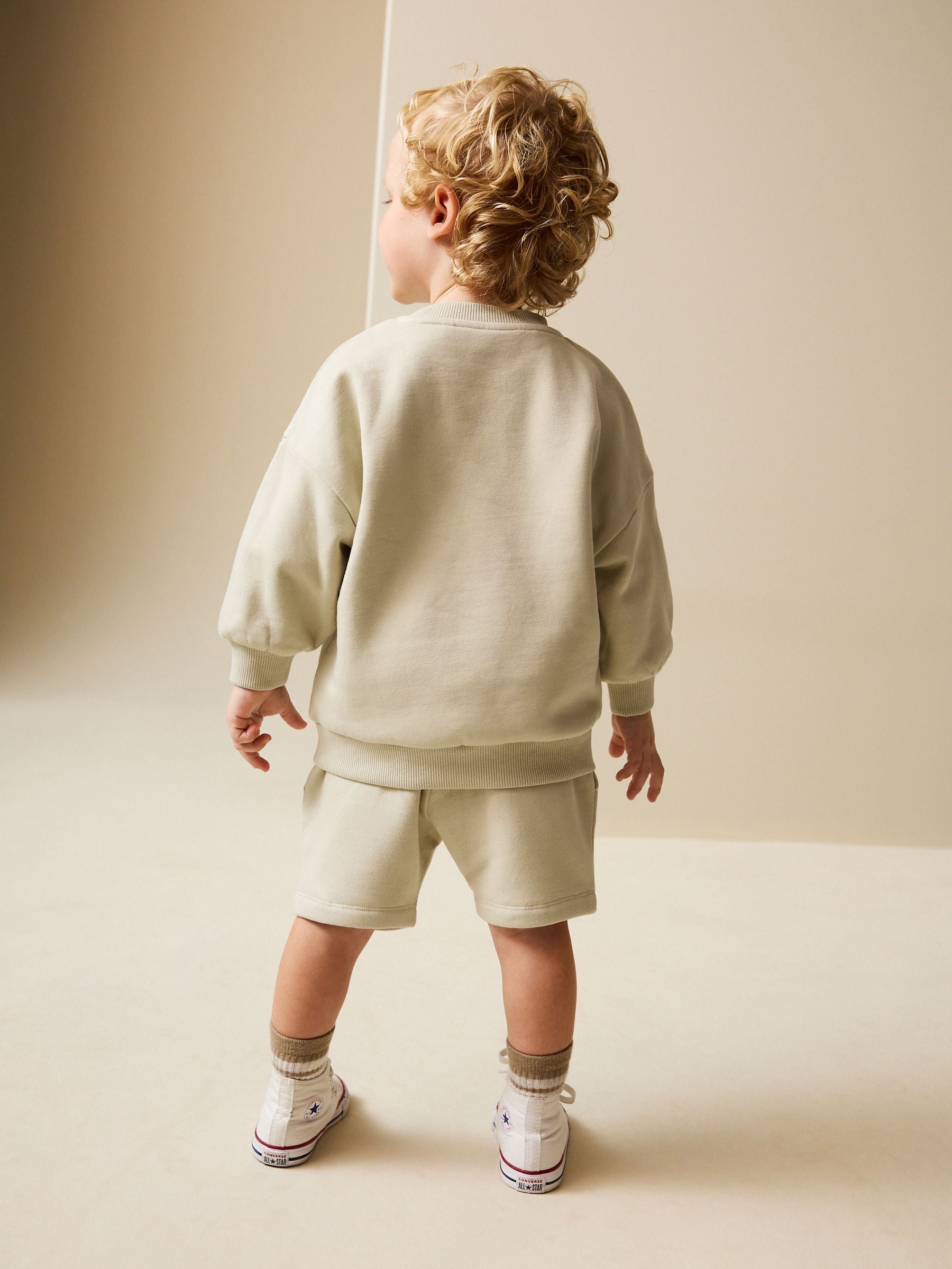 Stone Big Happy Smile Crew Neck Sweatshirt and Shorts Set (3mths-7yrs) image 3