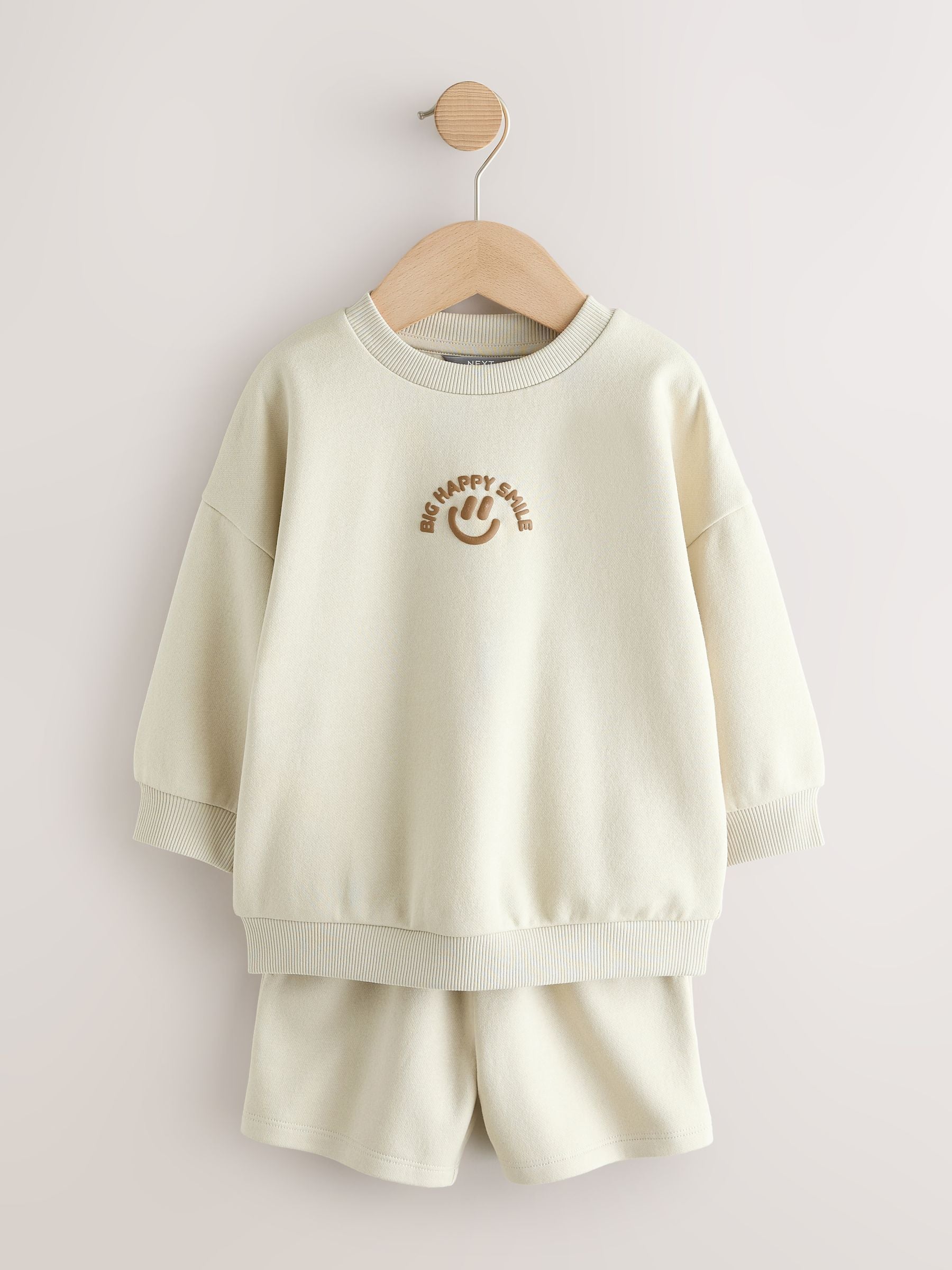 Stone Big Happy Smile Crew Neck Sweatshirt and Shorts Set (3mths-7yrs) image 5