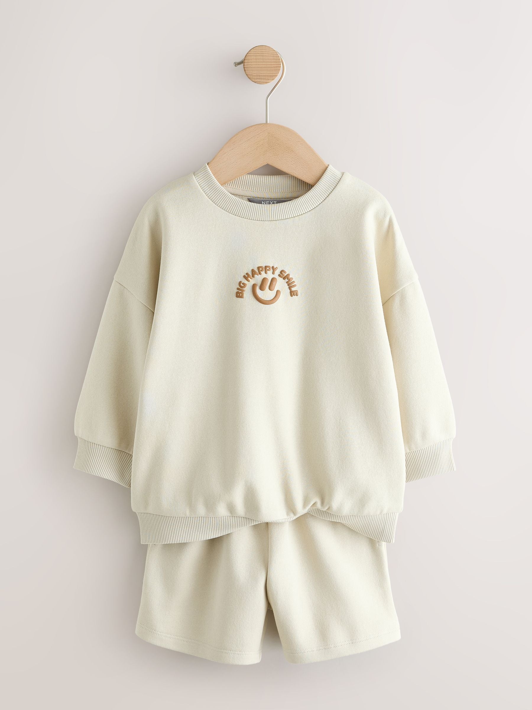 Stone Big Happy Smile Crew Neck Sweatshirt and Shorts Set (3mths-7yrs) image 6