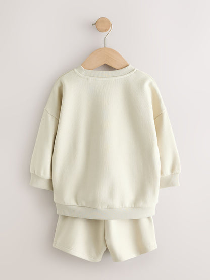 Stone Big Happy Smile Crew Neck Sweatshirt and Shorts Set (3mths-7yrs) image 7