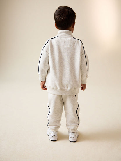 Grey Marl Half Zip Top and Joggers Set (3mths-7yrs) image 3