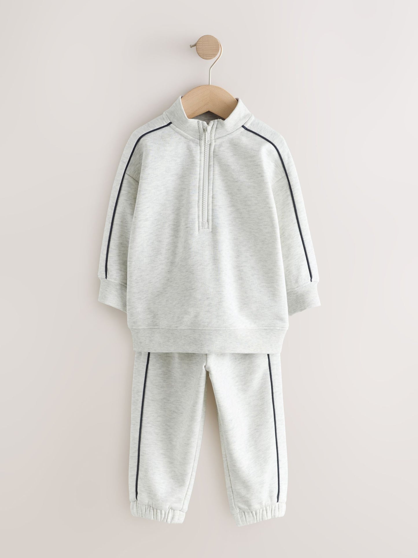 Grey Marl Half Zip Top and Joggers Set (3mths-7yrs) image 5