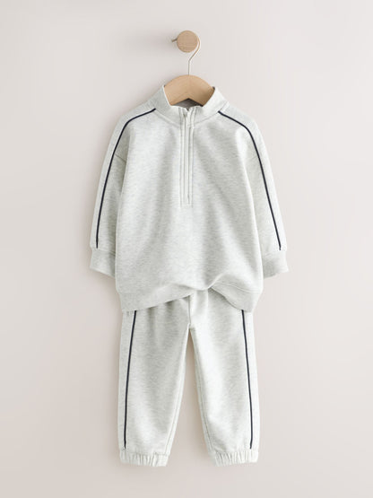 Grey Marl Half Zip Top and Joggers Set (3mths-7yrs) image 7