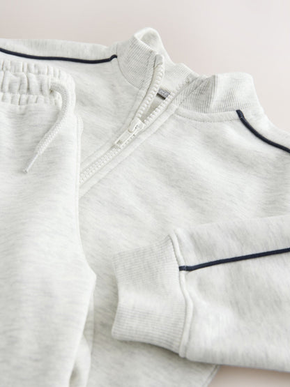 Grey Marl Half Zip Top and Joggers Set (3mths-7yrs) image 9