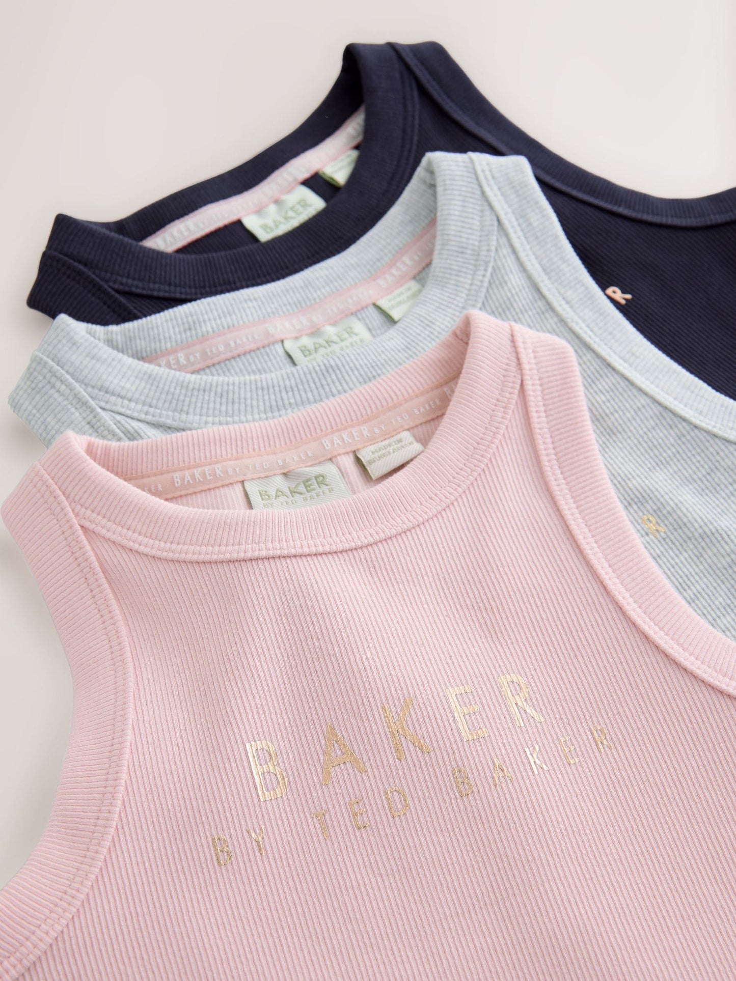 Baker by Ted Baker 3 Pack Ribbed Racer Vests image 6