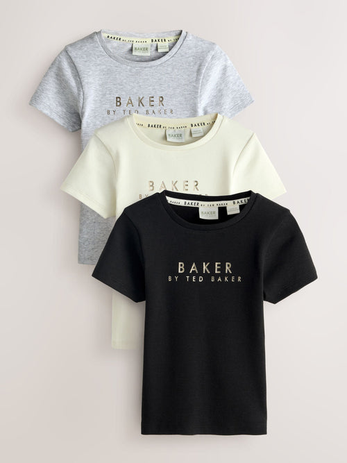 Dsiney Kidz - Baker by Ted Baker Multi Ribbed Fitted Crop Tops 3 Pack image 1