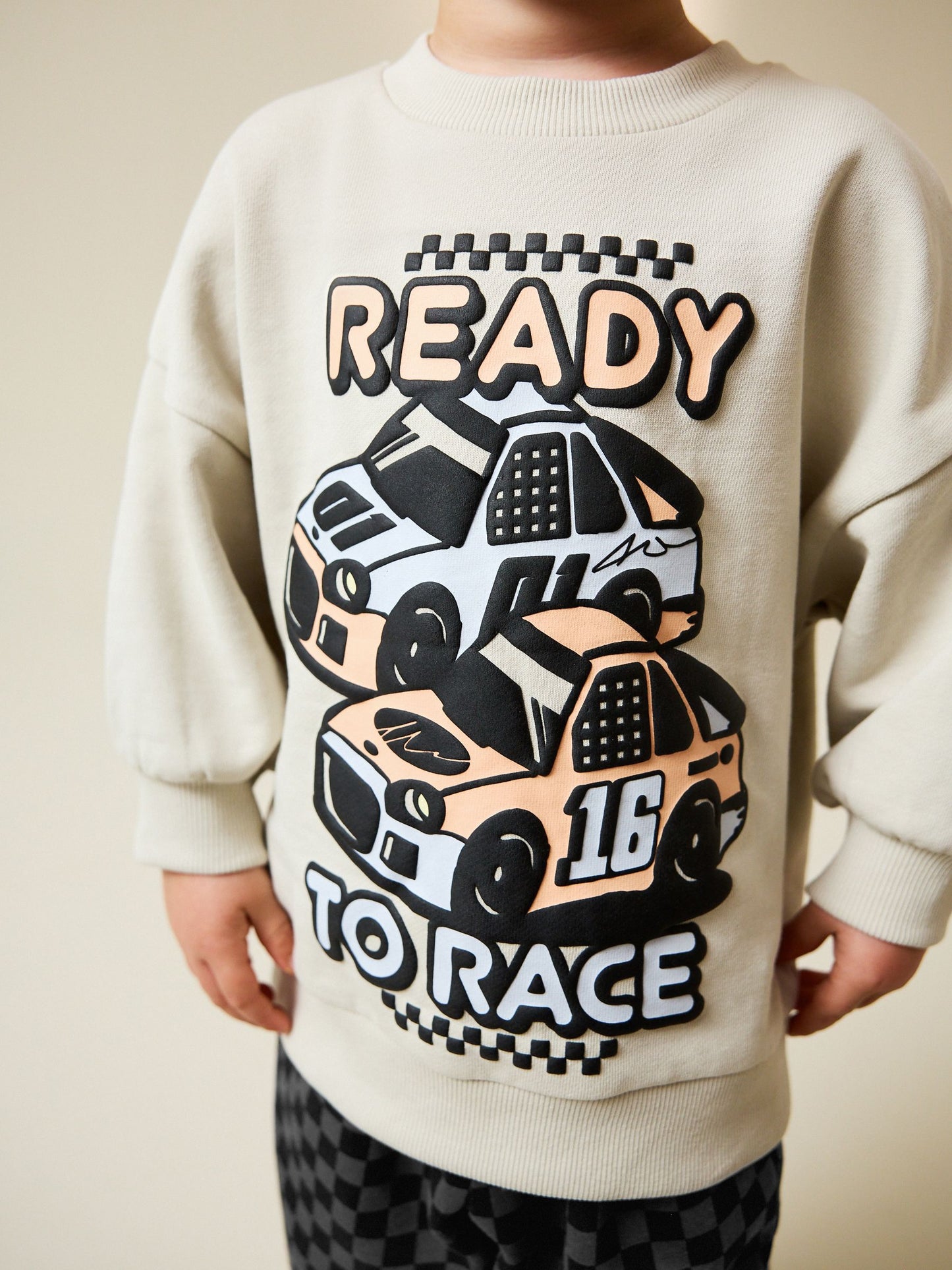 Ecru Car Crew Neck Sweatshirt and Jogger Set (3mths-7yrs) (3mths-7yrs) image 6