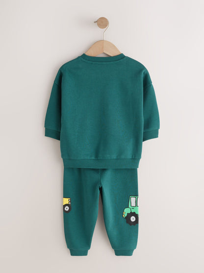 Dark Green Crew Neck Sweatshirt and Jogger Set (3mths-7yrs) (3mths-7yrs) image 3