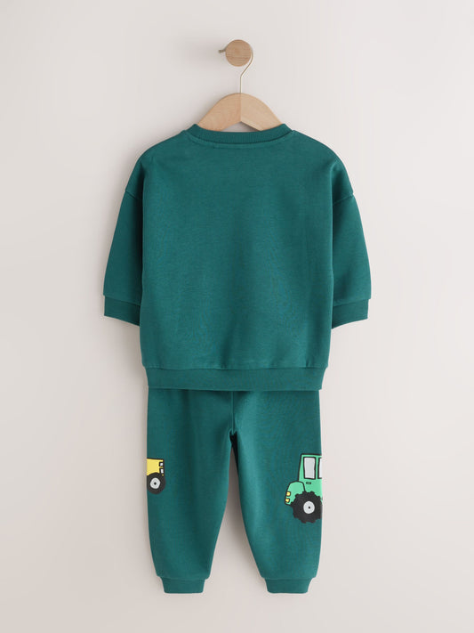 Dark Green Crew Neck Sweatshirt and Jogger Set (3mths-7yrs) (3mths-7yrs) image 3