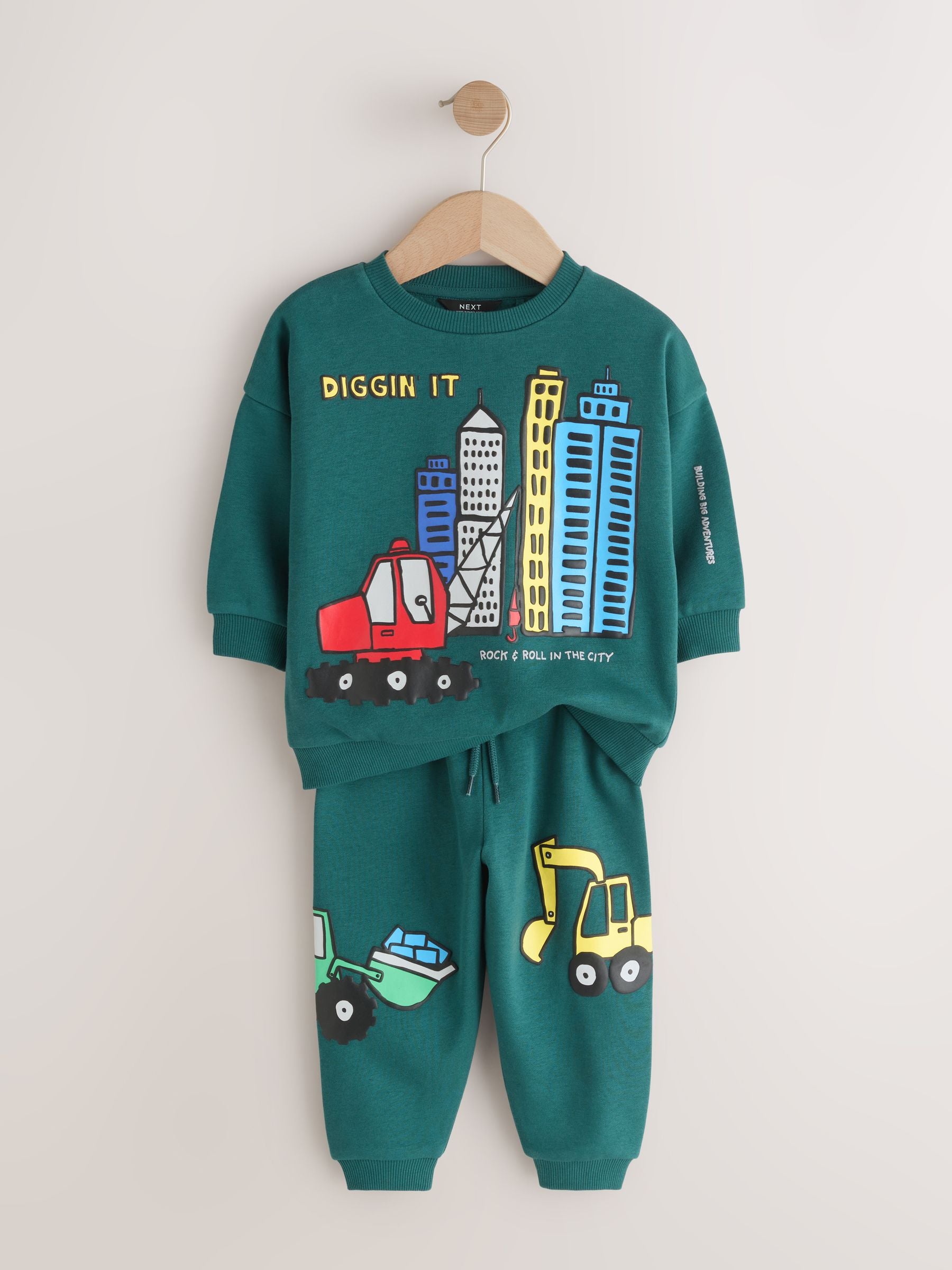 Dark Green Crew Neck Sweatshirt and Jogger Set (3mths-7yrs) (3mths-7yrs) image 4