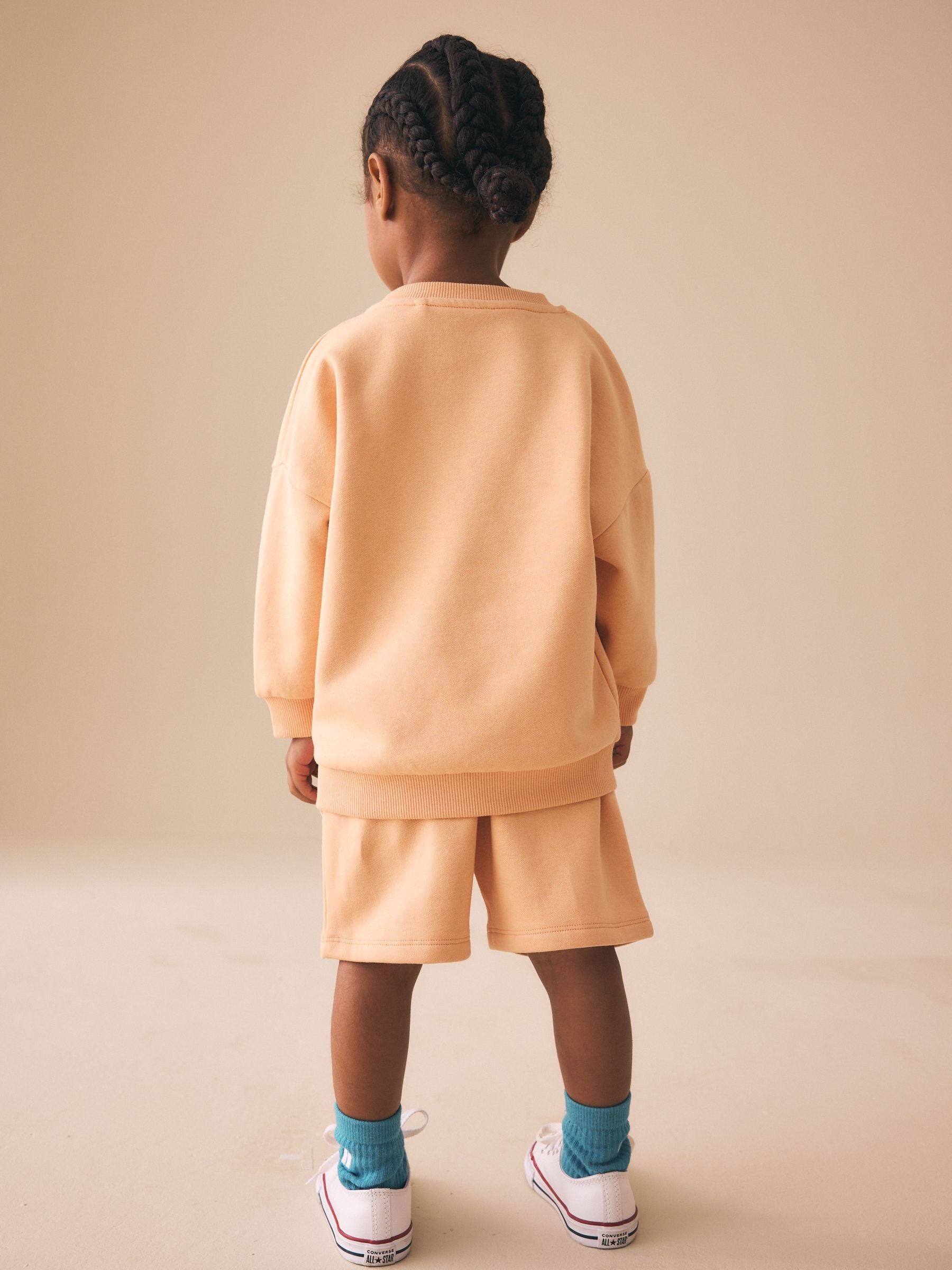 Orange Cool Kids Club Crew Neck Sweatshirt and Shorts Set (3mths-7yrs) image 3