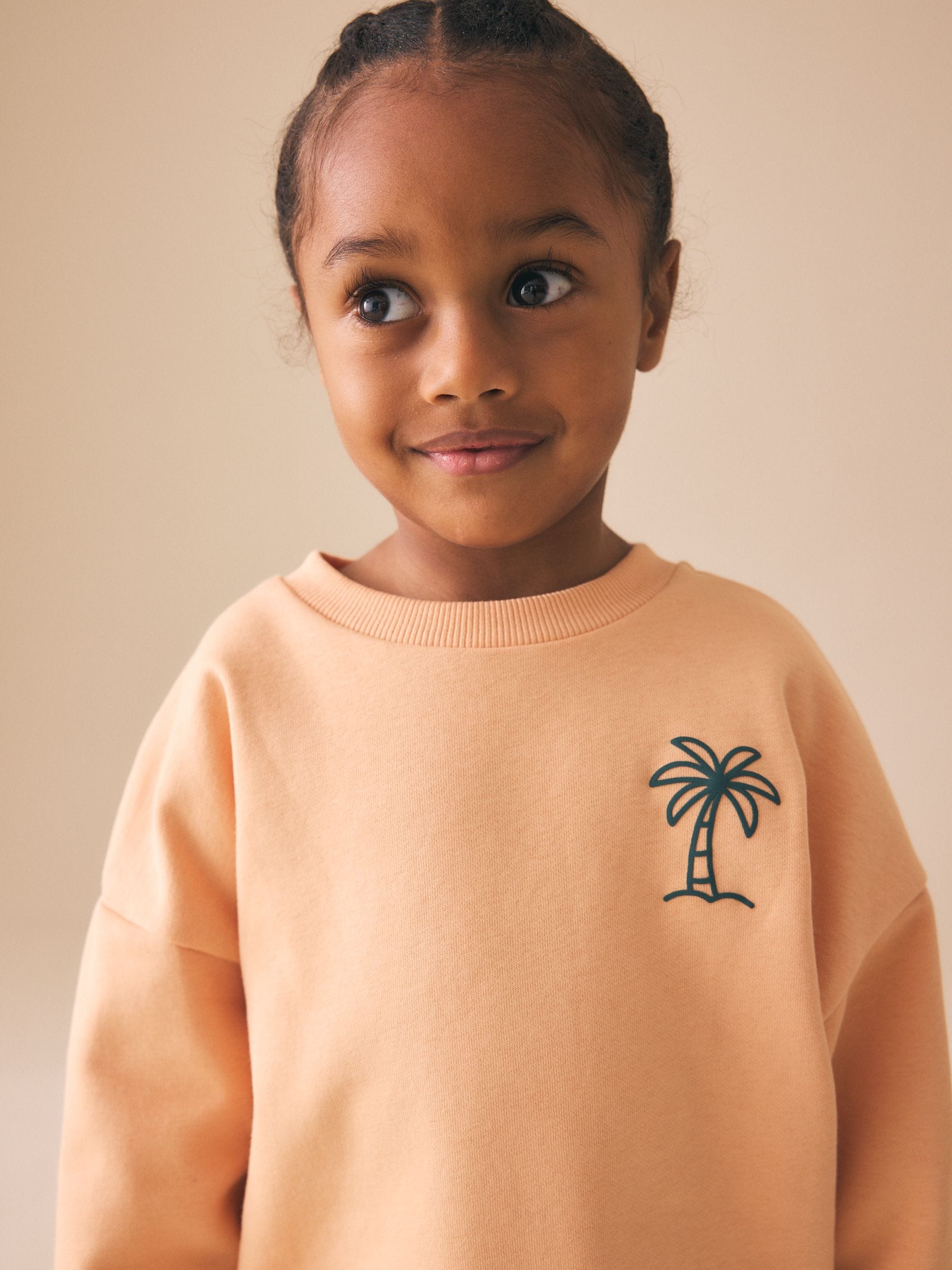 Orange Cool Kids Club Crew Neck Sweatshirt and Shorts Set (3mths-7yrs) image 4