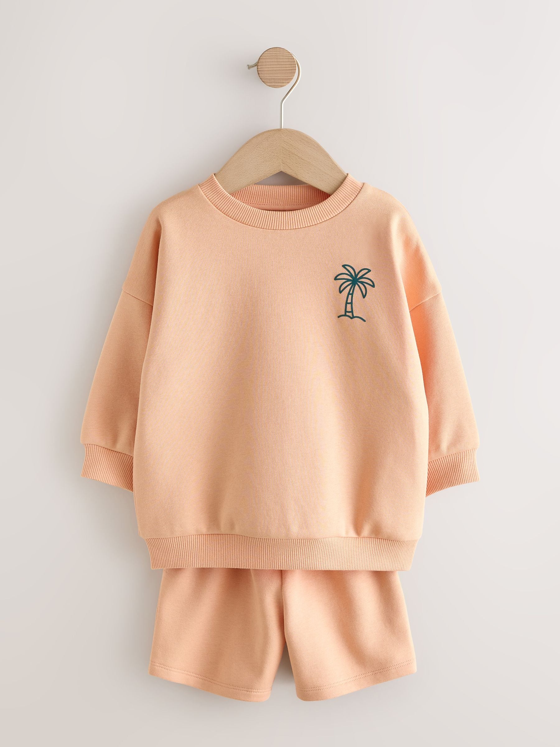 Orange Cool Kids Club Crew Neck Sweatshirt and Shorts Set (3mths-7yrs) image 5