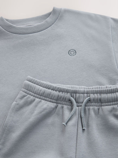 Grey Single Plain Crew Neck Sweatshirt and Shorts Set (3mths-7yrs) image 4