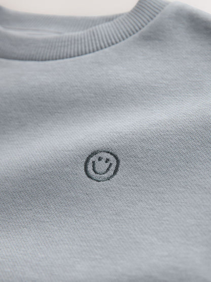 Grey Single Plain Crew Neck Sweatshirt and Shorts Set (3mths-7yrs) image 6