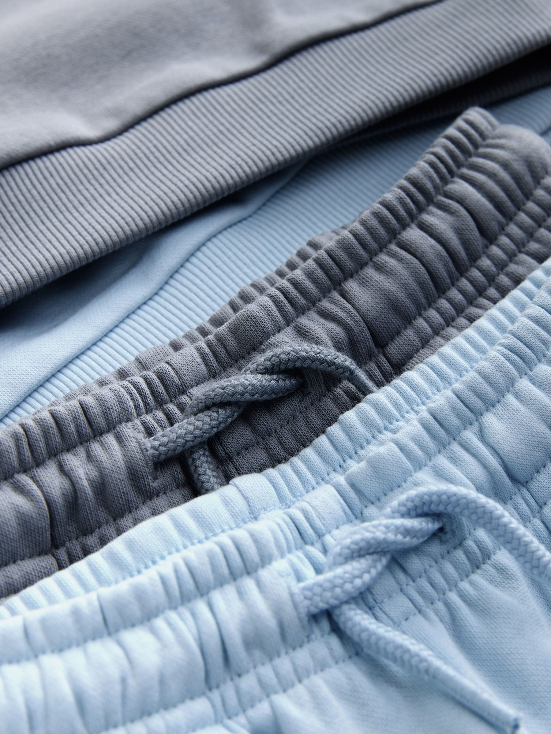 Blue/Grey 2 Pack Plain Crew Neck Sweatshirt and Shorts Set (3mths-7yrs) image 7