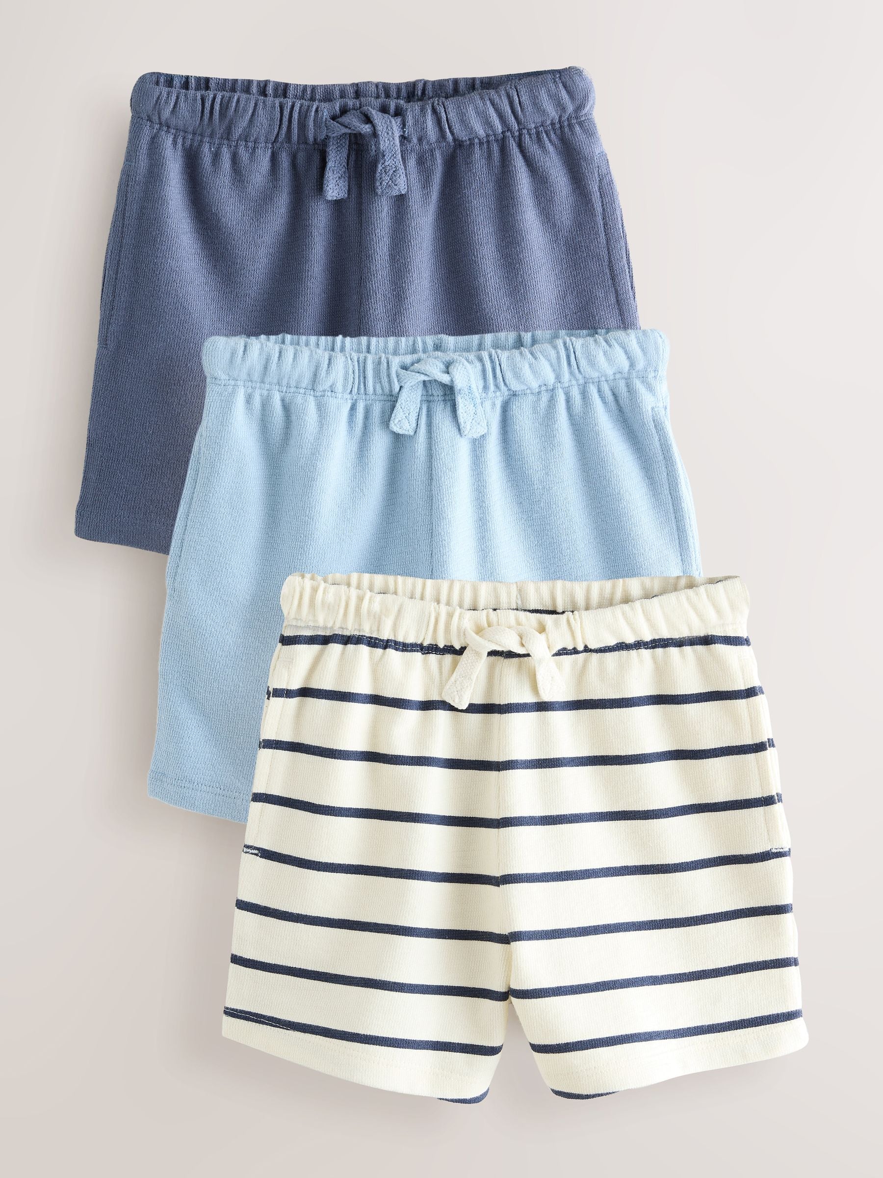Dsiney Kidz - Blue And Striped Textured Shorts 3 Pack (3mths-7yrs) image 1