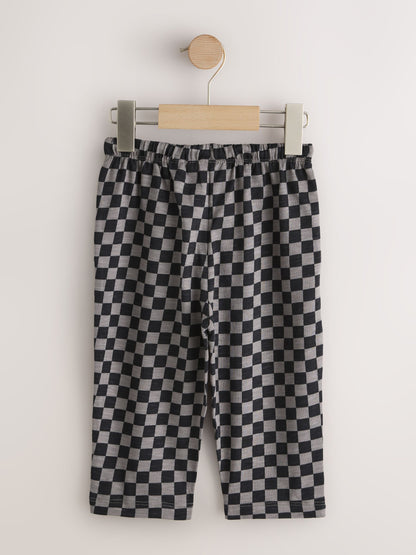 Black Cement And Checkerboard Stripe Joggers 3 Pack (3mths-7yrs) image 3
