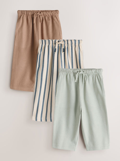 Blue Tan And Stripe Stripe Joggers 3 Pack (3mths-7yrs) image 1