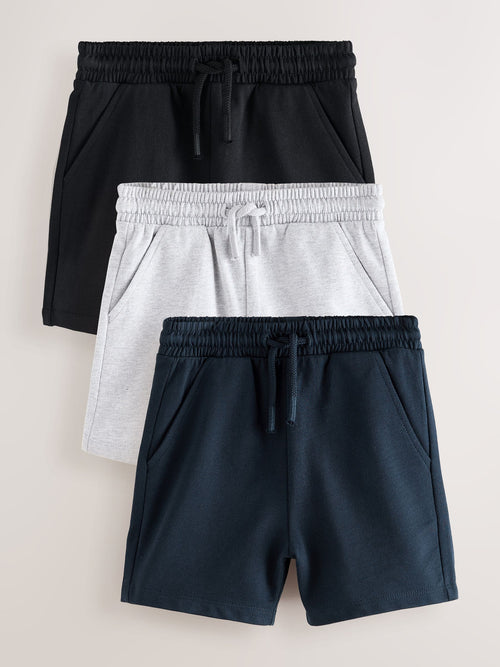 Black/Grey/Navy Blue Jersey Shorts 3 Pack (3mths-7yrs) image 1