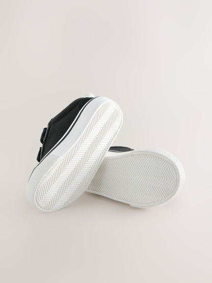 Black/White Wide Fit (G) Touch Fastening Trainers image 4