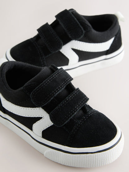 Black/White Wide Fit (G) Touch Fastening Trainers image 5