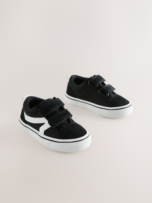 Black/White Wide Fit (G) Touch Fastening Trainers image 2