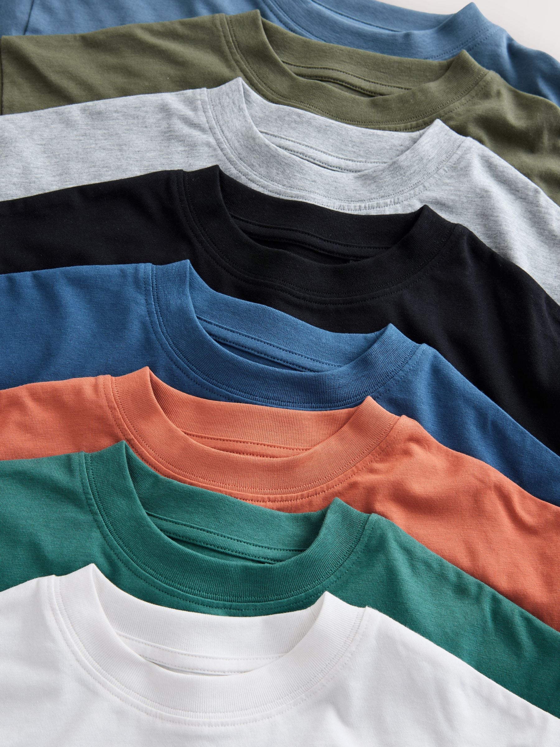 Dsiney Kidz - Black/Green/Blue/White/Rust/Grey Relaxed Fit Short Sleeve T-Shirts 8 Pack (3-16yrs) image 12