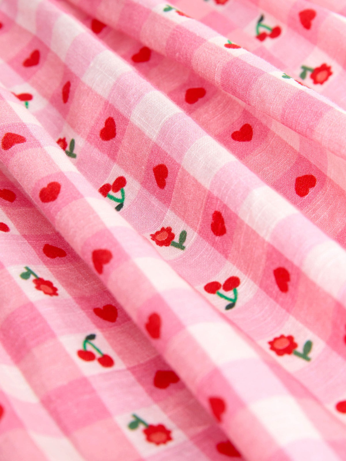 Dsiney Kidz - Pink Gingham Cherry Double Ruffle Sleeve Dress (3mths-8yrs) image 8