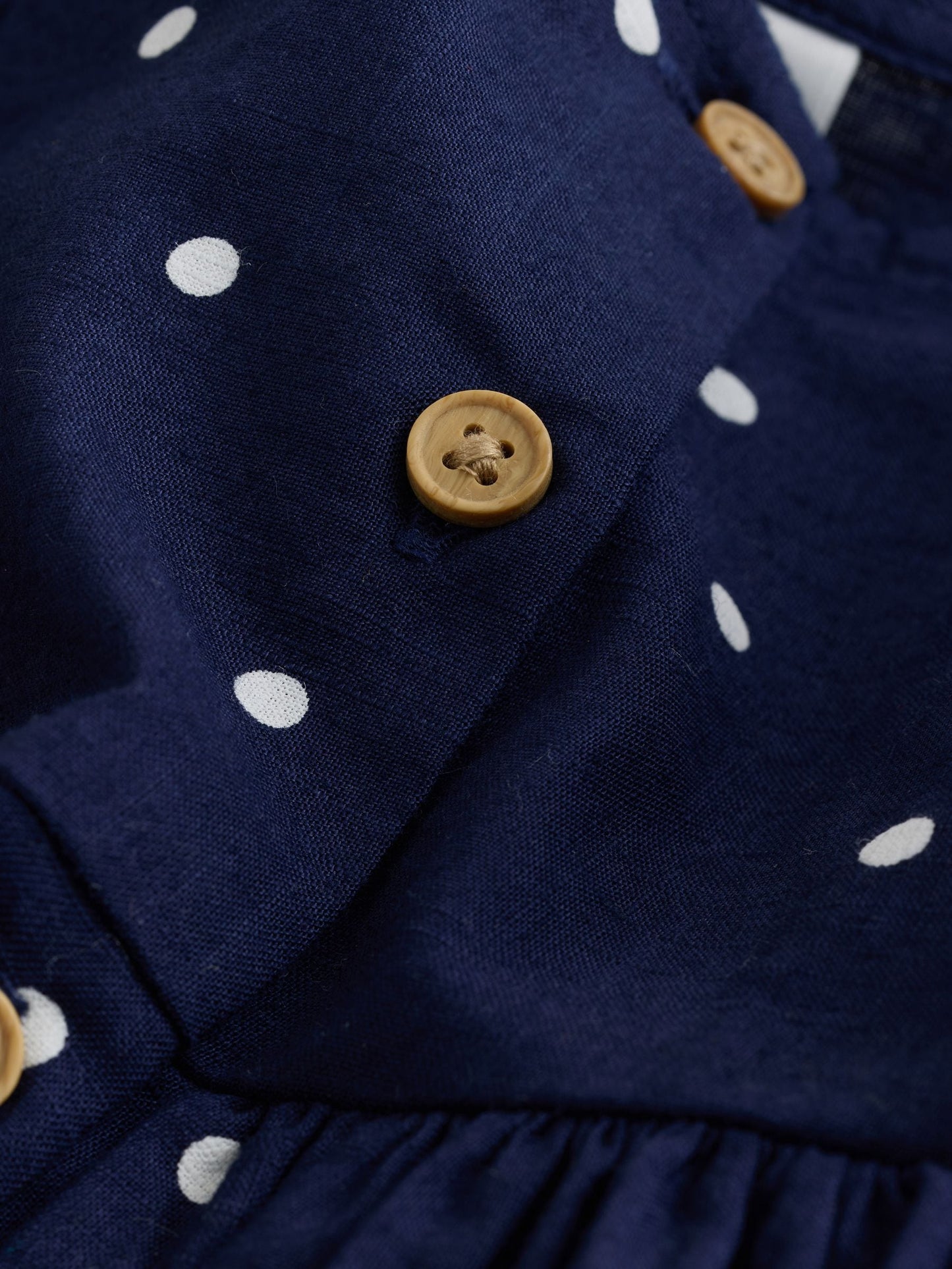 Navy Spot Double Ruffle Sleeve Dress (3mths-8yrs) image 6