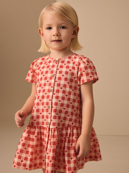 Dsiney Kidz - Red Heart Short Sleeve Cotton Dress (3mths-8yrs) image 2