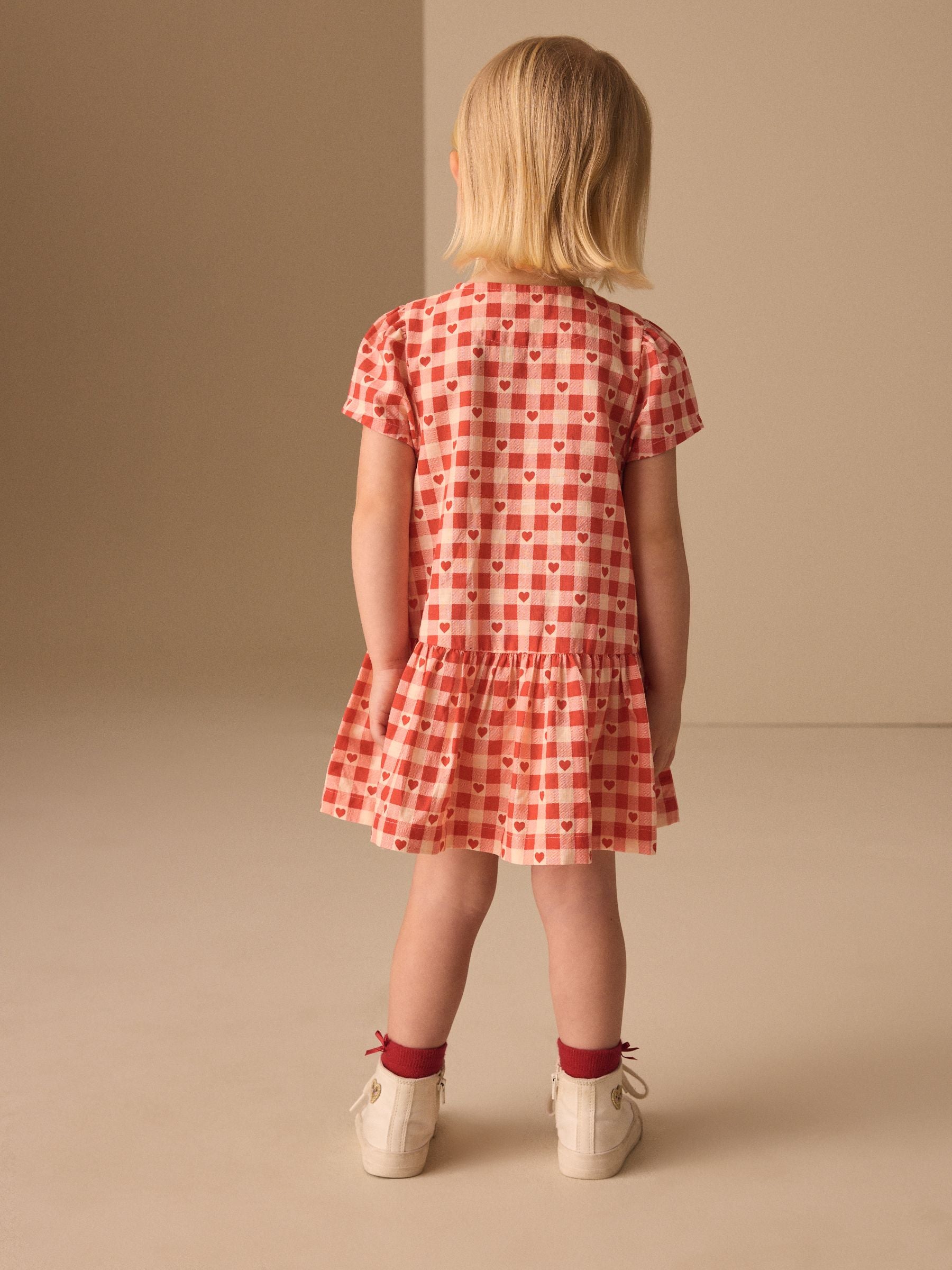 Dsiney Kidz - Red Heart Short Sleeve Cotton Dress (3mths-8yrs) image 3