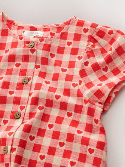Dsiney Kidz - Red Heart Short Sleeve Cotton Dress (3mths-8yrs) image 7