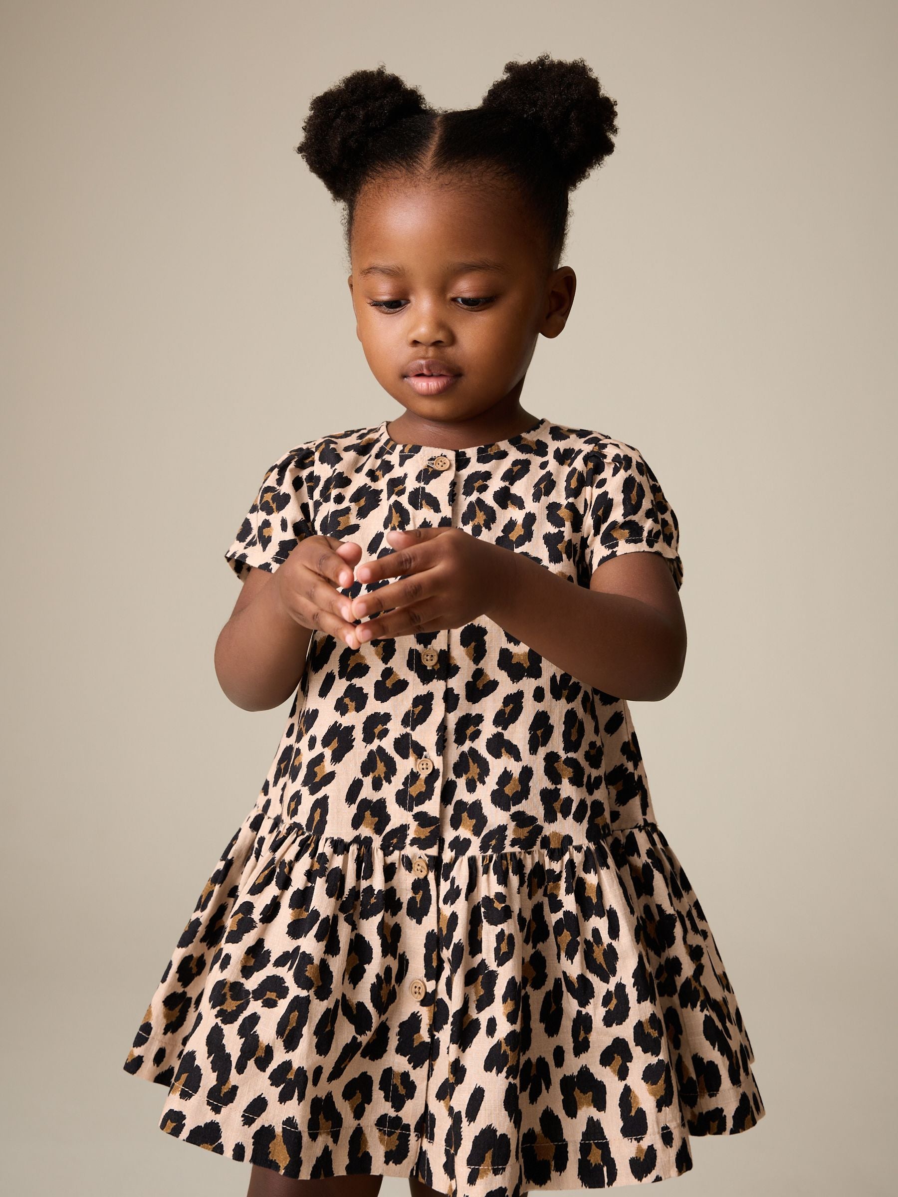 Animal Print Short Sleeve Cotton Dress (3mths-8yrs) image 1