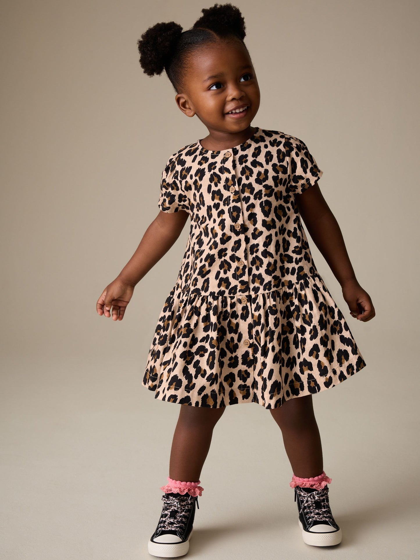 Animal Print Short Sleeve Cotton Dress (3mths-8yrs) image 2