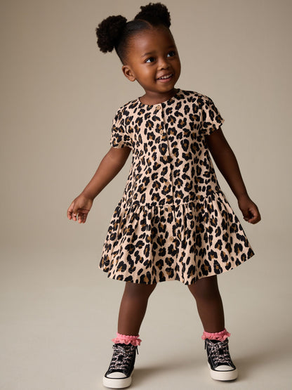 Animal Print Short Sleeve Cotton Dress (3mths-8yrs) image 2