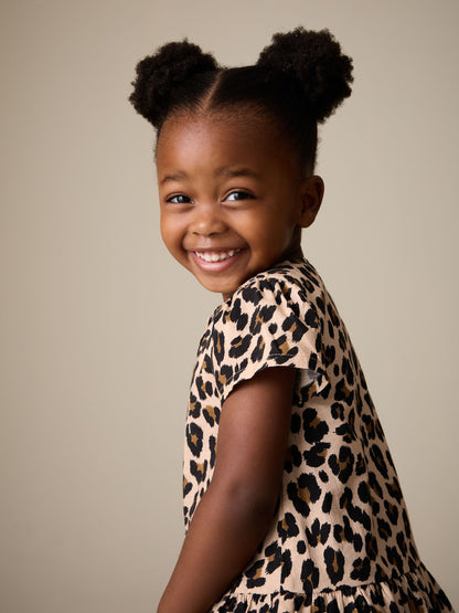 Animal Print Short Sleeve Cotton Dress (3mths-8yrs) image 4