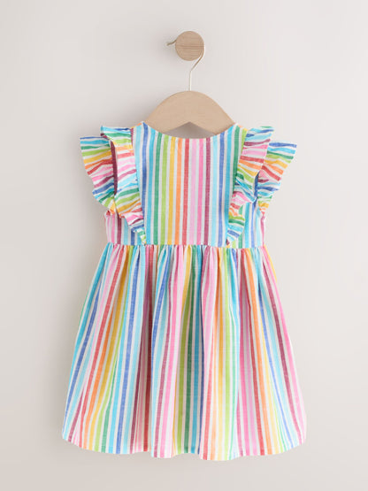 Dsiney Kidz - Rainbow Stripe Double Ruffle Sleeve Dress (3mths-8yrs) image 6