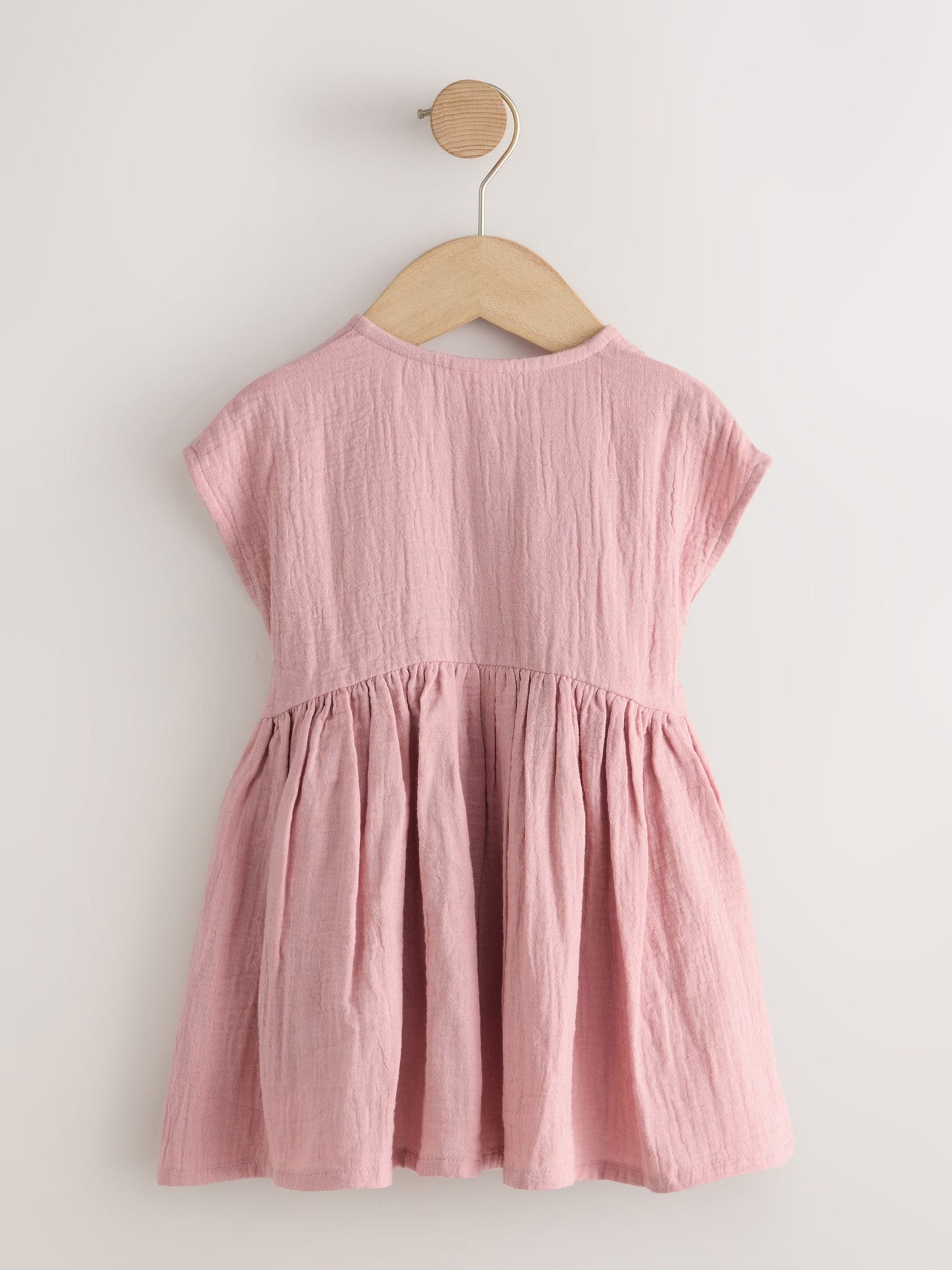 Blush Pink Textured Short Sleeve Dress (3mths-8yrs) image 6