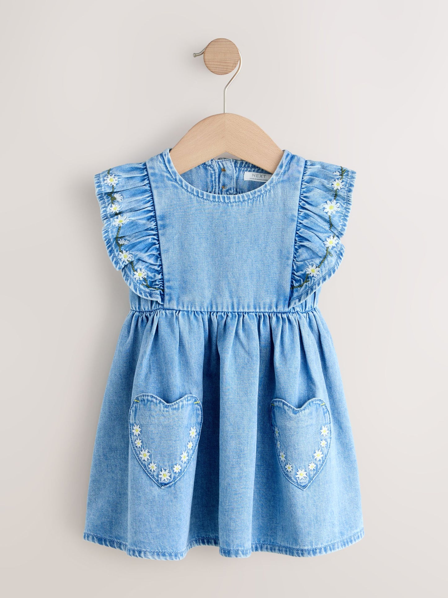 Mid Blue Denim Frill Sleeve Dress (3mths-8yrs) image 5