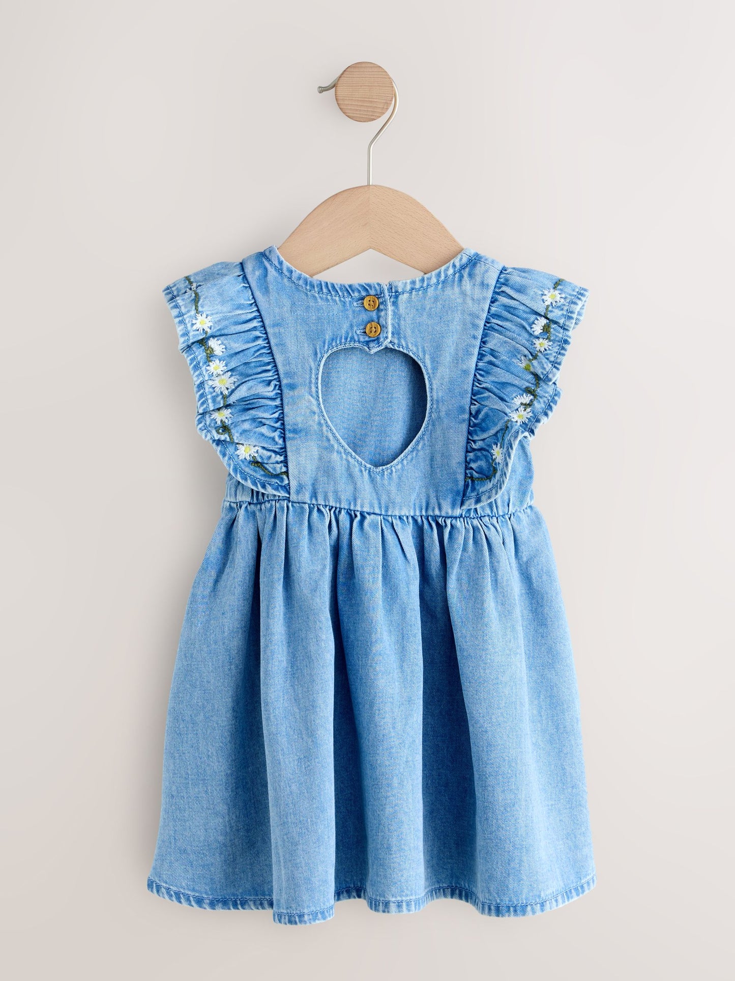 Mid Blue Denim Frill Sleeve Dress (3mths-8yrs) image 6